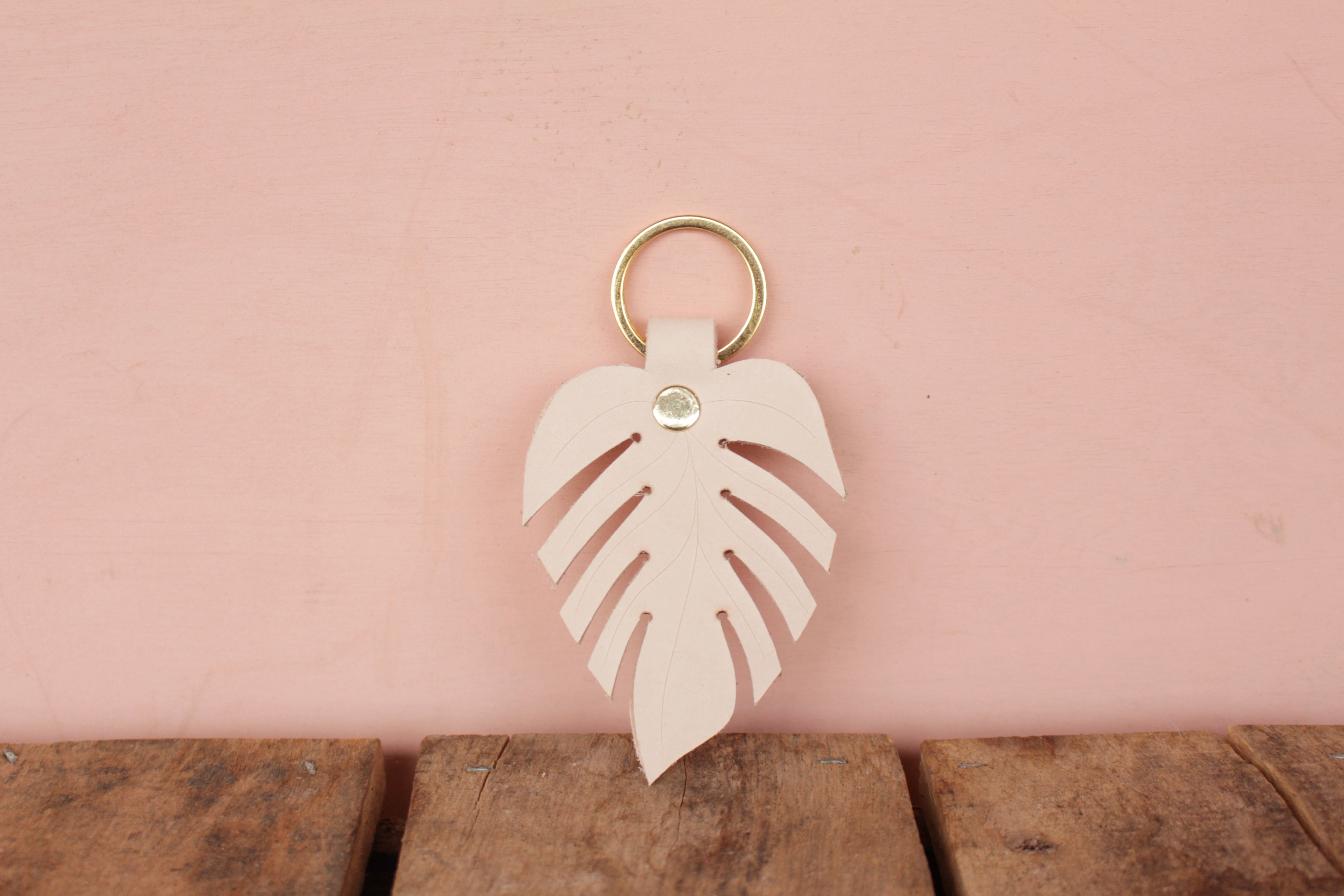 Leather Monstera Keychains