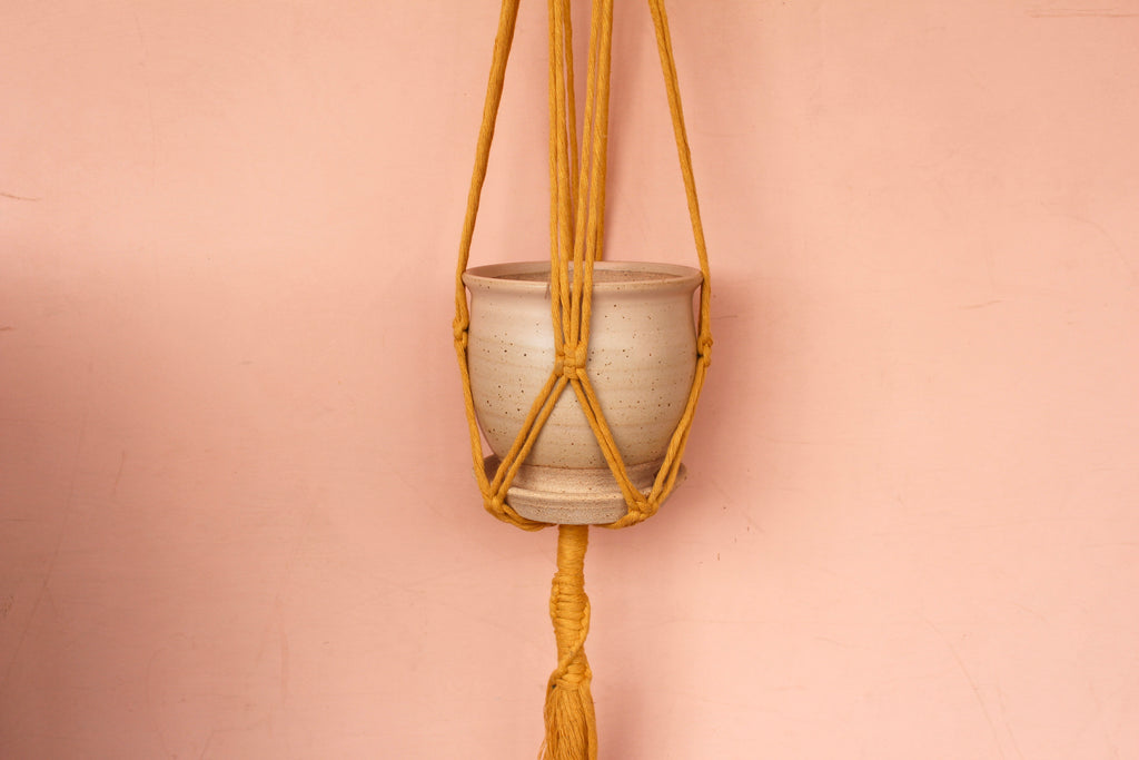 Macrame Hanger By Curtis - Mustard
